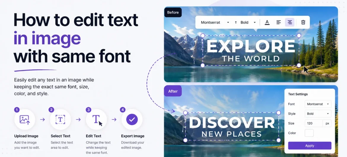 how to edit text in image with same font