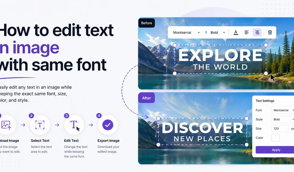 how to edit text in image with same font