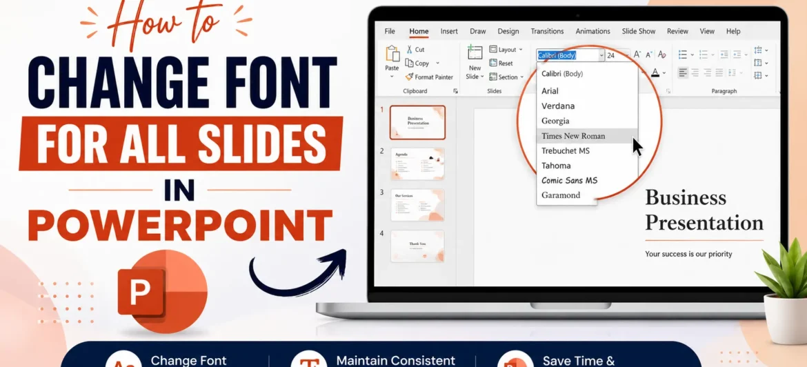 how to change font for all slides in powerpoint