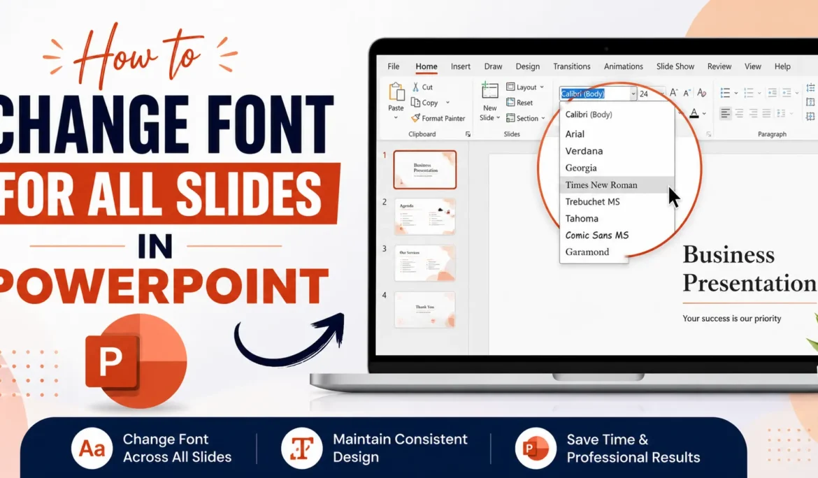 how to change font for all slides in powerpoint